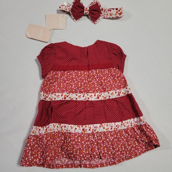 Gymboree Adorable Fox NWT 0-3 month Dress, diaper cover & headband set. Mixed Bi - Picture 2 of 3